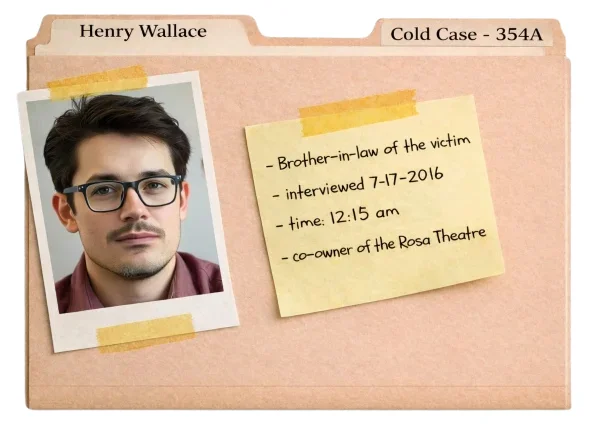Henry Wallace, police interview, Cold Case 354A