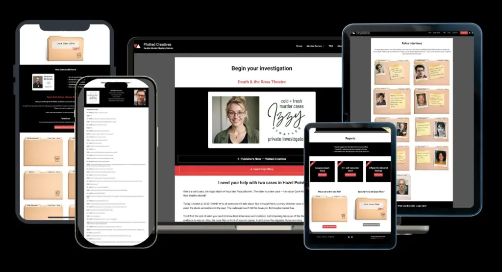 Virtual double murder mystery game